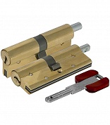 Картинка Цилиндровый механизм под вертушку Cisa RS3 OL3S2-18.66 (80 мм/35+10+35), ЛАТУНЬ